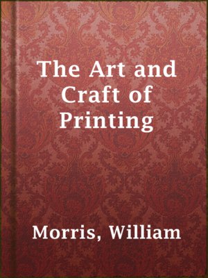 cover image of The Art and Craft of Printing